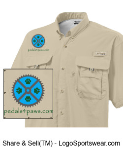 Embroidered Pedals4Paws Columbia Bahama II Short Sleeve Fishing Shirt Design Zoom